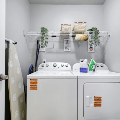 Fully-equipped laundry room.