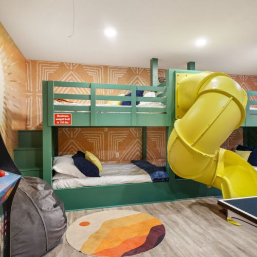 Let the kids have some extra fun with the built-in slide designed just for them.