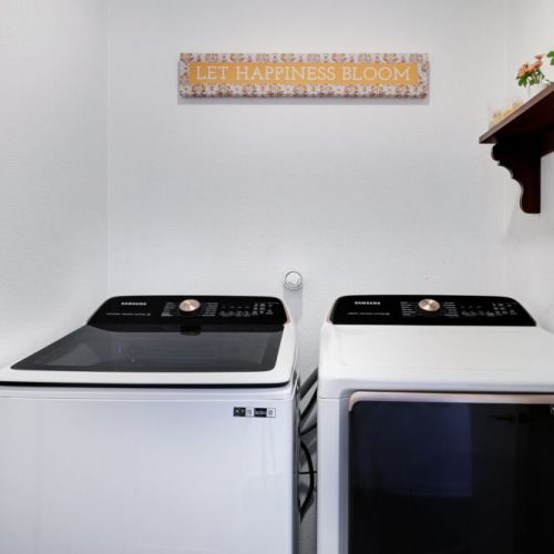 Fully-equipped laundry room.