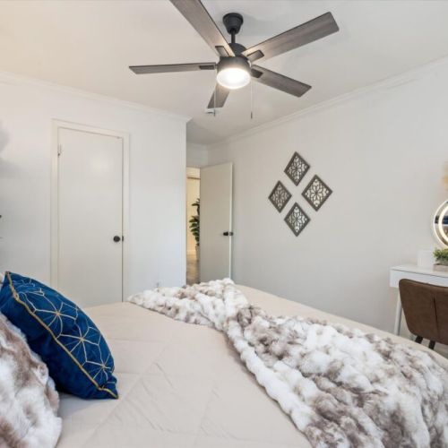 Makeup vanity included.