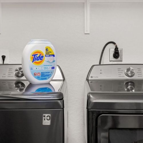Fully-equipped laundry room.