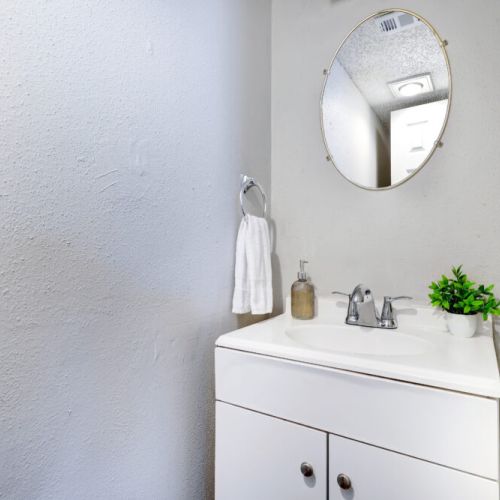 Half bath in the living room for maximum convenience.