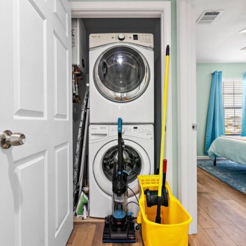 Fully-equipped laundry room.