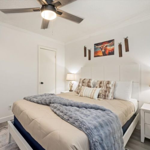 2nd bedroom with queen size bed.