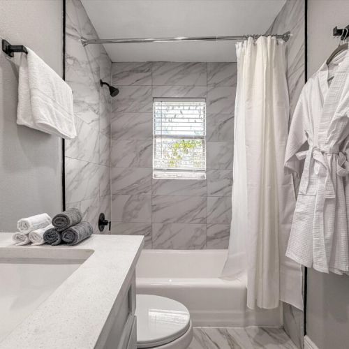Towels included.
