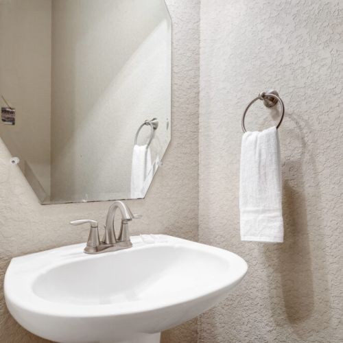 Half bath in the living room for maximum convenience.