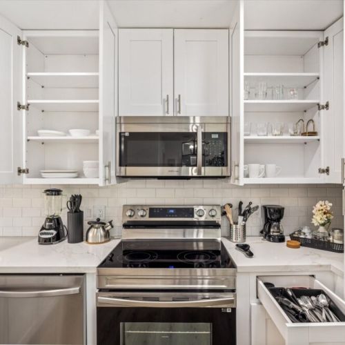 Kitchen is fully equipped so that you can feel like home for long stays.