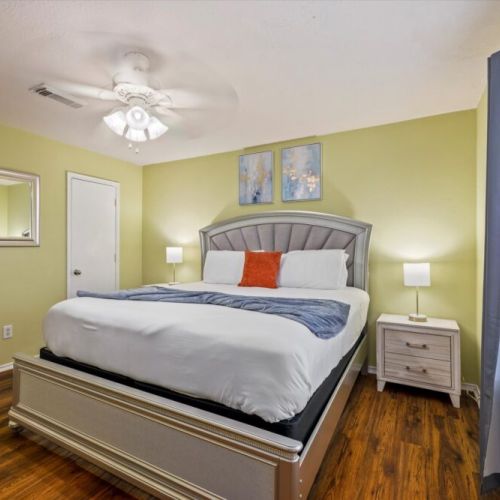 2nd bedroom with a king-size bed.