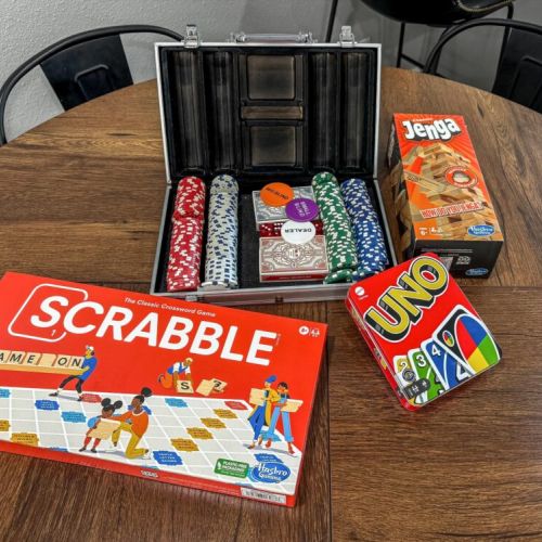 Board games and poker set to keep your friends and family entertained.