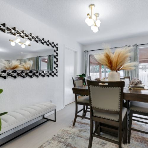 Direct access to the covered patio/backyard.