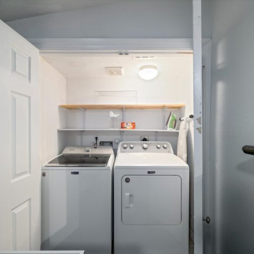 Fully-equipped laundry room.