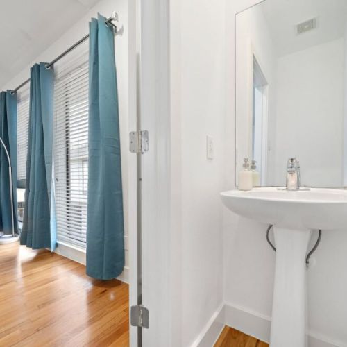 Half bath in the living room for maximum convenience.