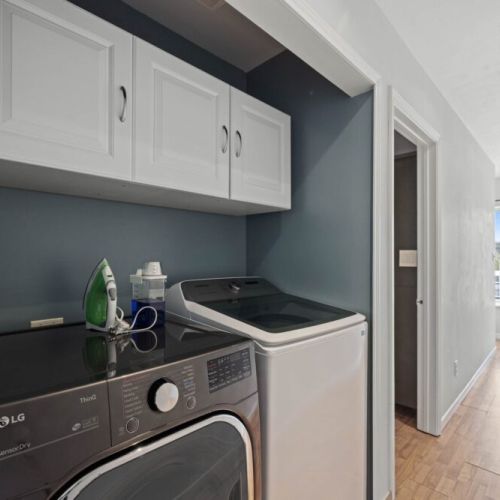 Fully-equipped laundry room.
