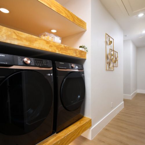 Set of washer & dryer. From washing to ironing, everything you need for a fresh start