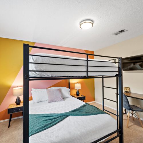 TV included in all bedrooms. Desk and comfortable chair included.