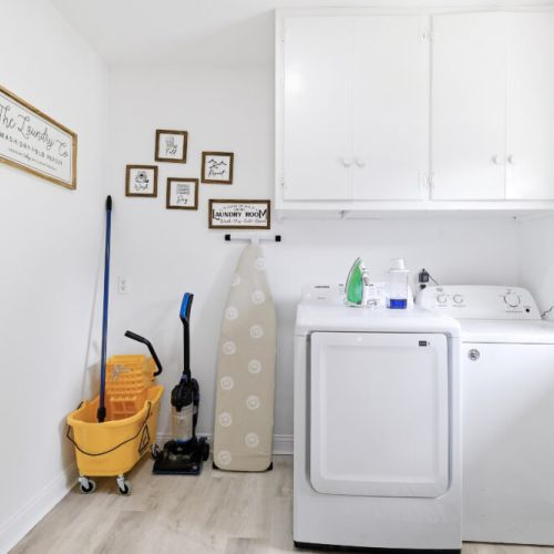 Fully-equipped laundry room.
