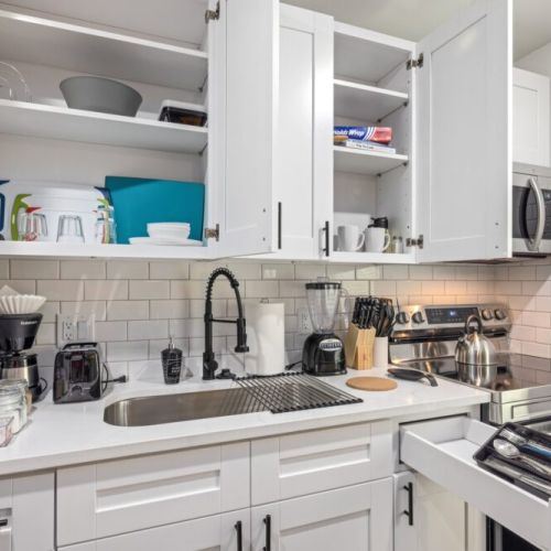 Kitchen is fully equipped so that you can feel like home for long stays.