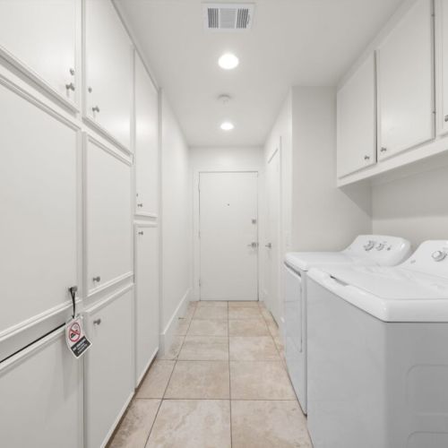 Fully-equipped laundry room.