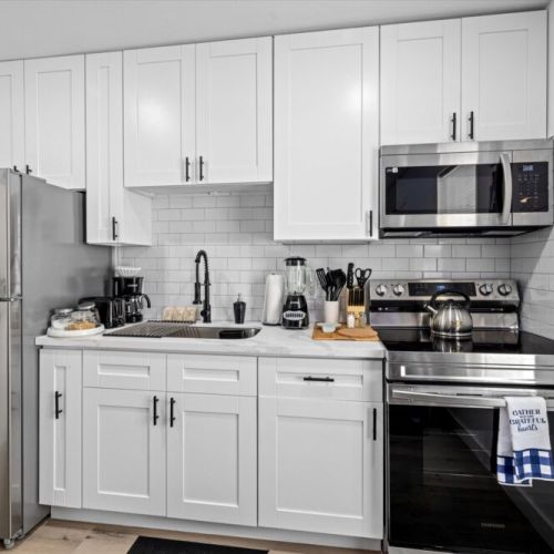 Stainless steel appliances. Coffee bar included!