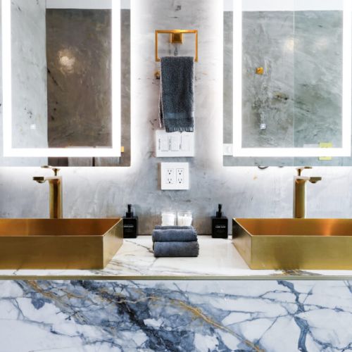 Experience a spa-like ambiance in a space where modern design meets everyday convenience