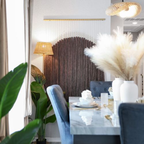 Enjoy a dining area full of natural light.