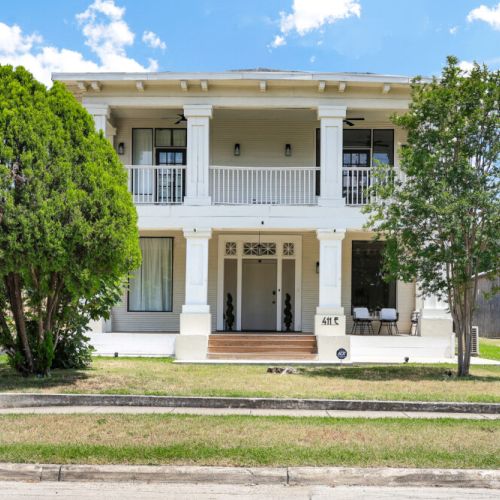 This is the street view from the property but this building is NOT the unit. You have to walk through the driveway. The apartment  entrance door is on the driveway of the property