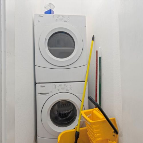 Fully-equipped laundry room.