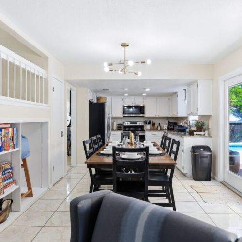 Enjoy a dining area full of natural light.