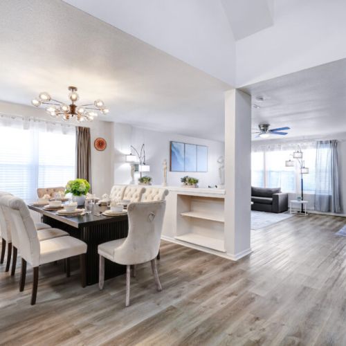 Enjoy a dining area full of natural light.