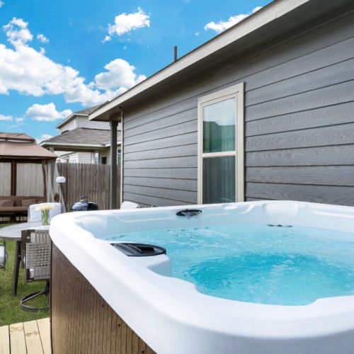 This luxurious hot tub is just one reservation away!