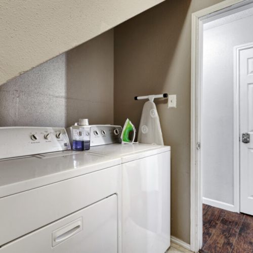 Fully-equipped laundry room.