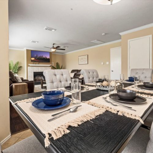 Enjoy a dining area full of natural light.