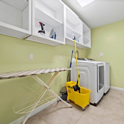 Fully-equipped laundry room.