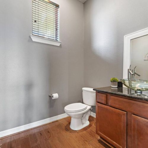 Half bath in the living room for maximum convenience.