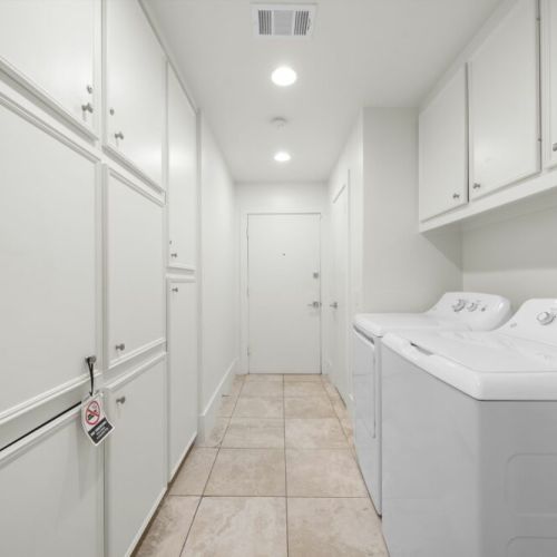 Fully-equipped laundry room.