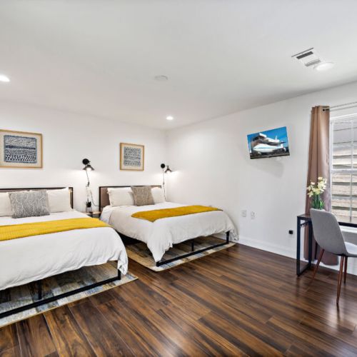 TVs included in all bedrooms! Desk and comfortable chair included.