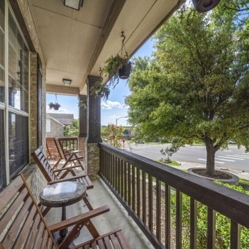 Comfy sitting area in the front porch