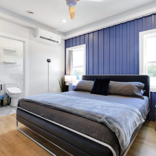 Attached bathroom included.