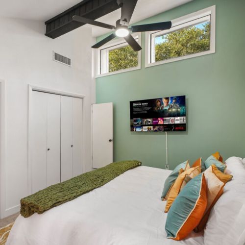 TVs and full-lenght mirrors included in all bedrooms.