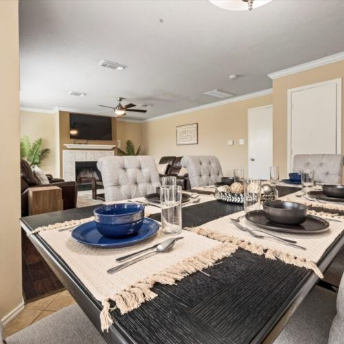 Enjoy a dining area full of natural light.