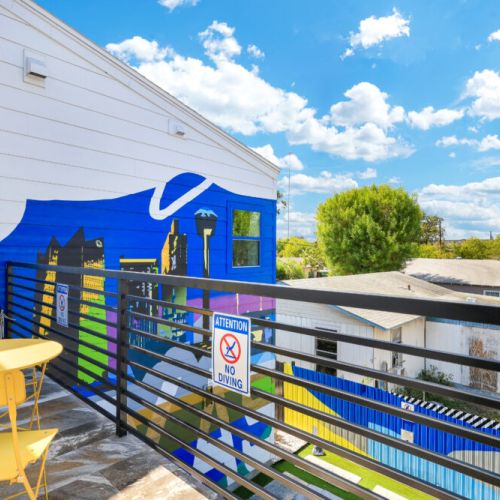 Enjoy your morning coffee or an evening drink on this cozy balcony with its views