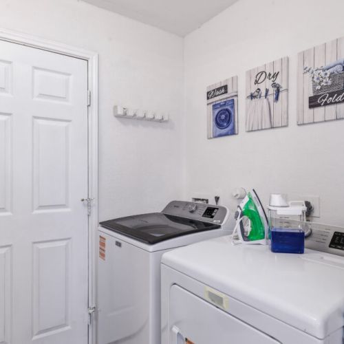 Fully-equipped laundry room.