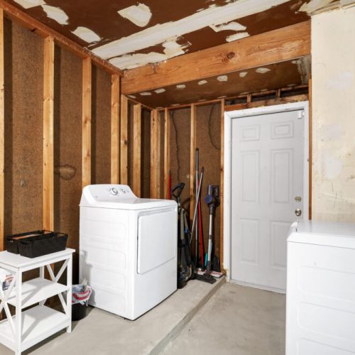 Fully-equipped laundry room.
