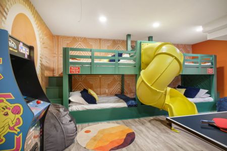 Let the kids have some extra fun with the built-in slide designed just for them.