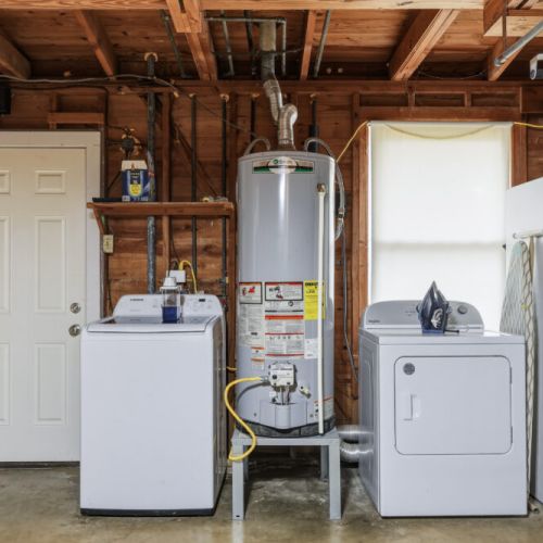 Fully-equipped laundry room.