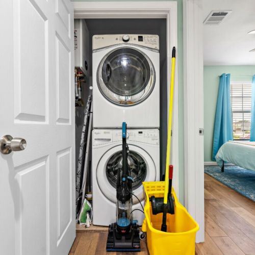Fully-equipped laundry room.