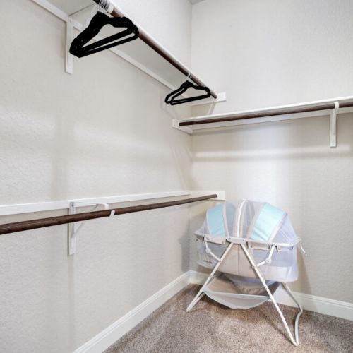 Bassinet included in the master bedroom closet!
