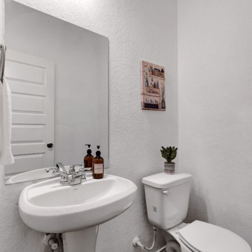 Half bath in the living room for maximum convenience.