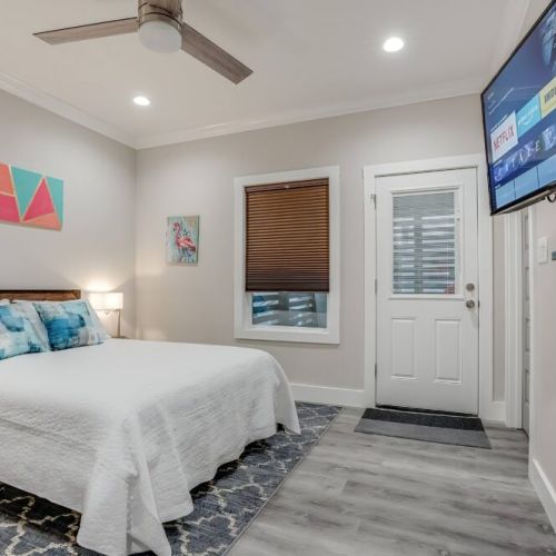 5th bedroom with king size bed and smart TV