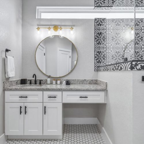 Extra elegant vanity space perfect for your morning routine.